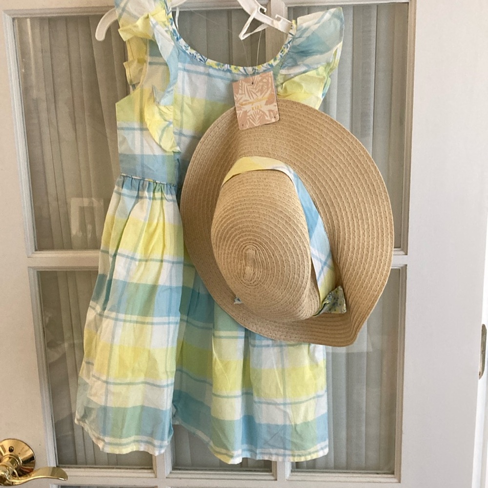 Blue and Yellow Tiered Sundress with Square Neck